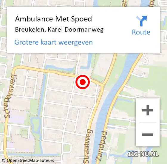 Locatie op kaart van de 112 melding: Ambulance Met Spoed Naar Breukelen, Karel Doormanweg op 15 juni 2018 11:43