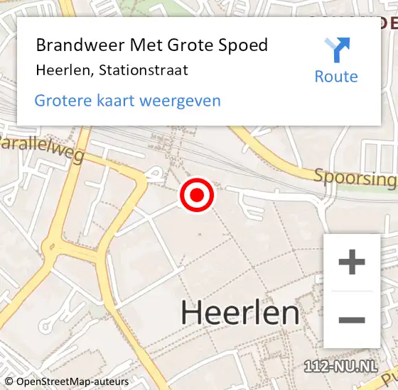 Locatie op kaart van de 112 melding: Brandweer Met Grote Spoed Naar Heerlen, Stationstraat op 15 juni 2018 11:51