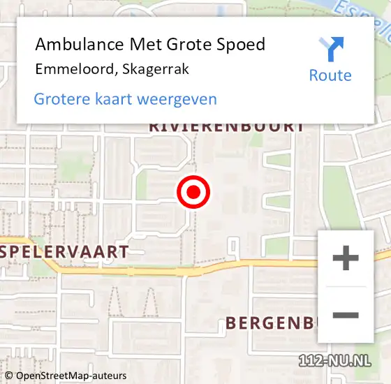 Locatie op kaart van de 112 melding: Ambulance Met Grote Spoed Naar Emmeloord, Skagerrak op 15 juni 2018 12:02