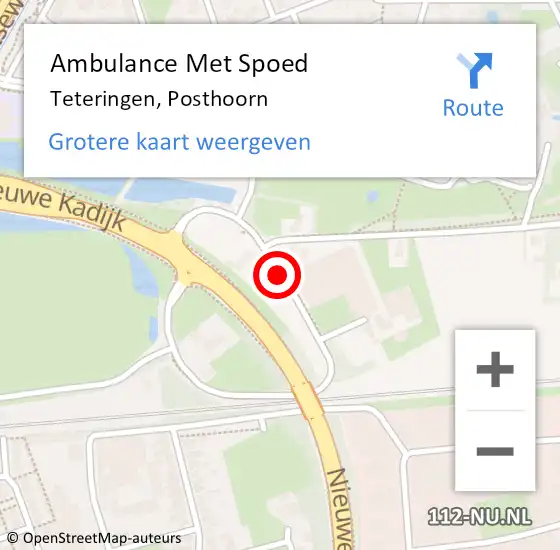 Locatie op kaart van de 112 melding: Ambulance Met Spoed Naar Teteringen, Posthoorn op 15 juni 2018 12:38