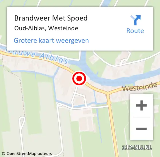 Locatie op kaart van de 112 melding: Brandweer Met Spoed Naar Oud-Alblas, Westeinde op 15 juni 2018 13:30