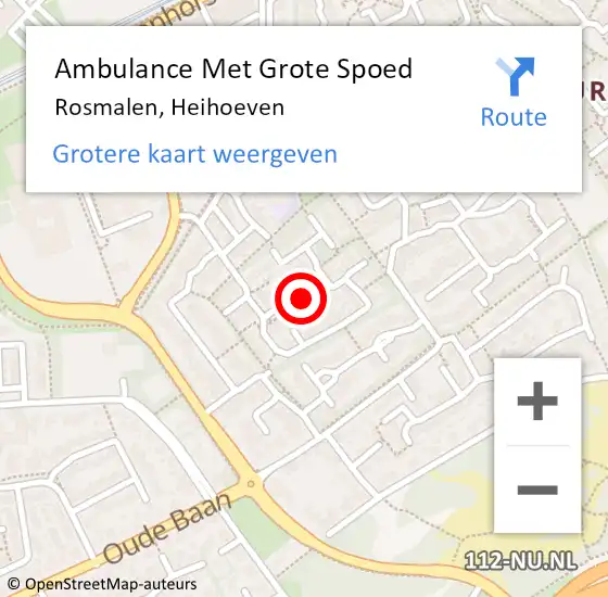 Locatie op kaart van de 112 melding: Ambulance Met Grote Spoed Naar Rosmalen, Heihoeven op 15 juni 2018 15:04