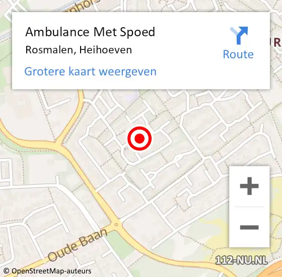 Locatie op kaart van de 112 melding: Ambulance Met Spoed Naar Rosmalen, Heihoeven op 15 juni 2018 15:09