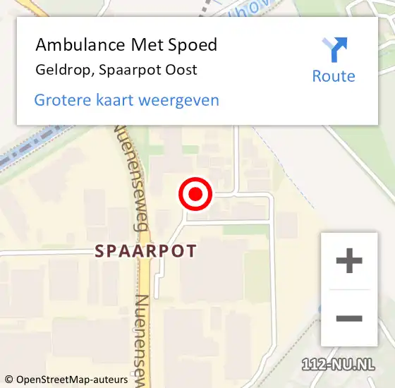 Locatie op kaart van de 112 melding: Ambulance Met Spoed Naar Geldrop, Spaarpot Oost op 15 juni 2018 15:25