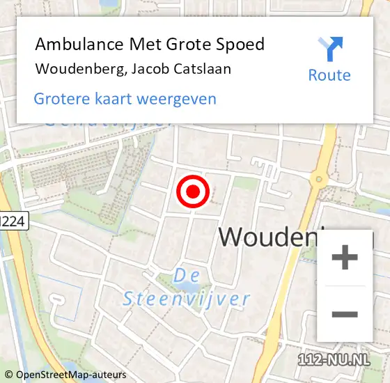 Locatie op kaart van de 112 melding: Ambulance Met Grote Spoed Naar Woudenberg, Jacob Catslaan op 27 februari 2014 19:22