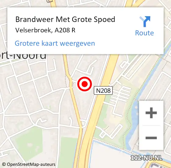 Locatie op kaart van de 112 melding: Brandweer Met Grote Spoed Naar Velserbroek, Dreef op 15 juni 2018 16:00