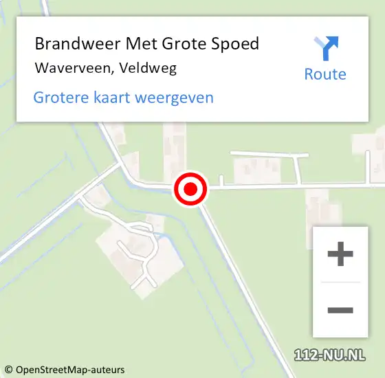 Locatie op kaart van de 112 melding: Brandweer Met Grote Spoed Naar Waverveen, Veldweg op 15 juni 2018 16:55