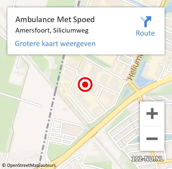 Locatie op kaart van de 112 melding: Ambulance Met Spoed Naar Amersfoort, Siliciumweg op 15 juni 2018 17:12