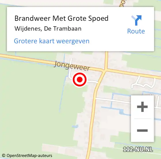 Locatie op kaart van de 112 melding: Brandweer Met Grote Spoed Naar Wijdenes, De Trambaan op 15 juni 2018 18:11