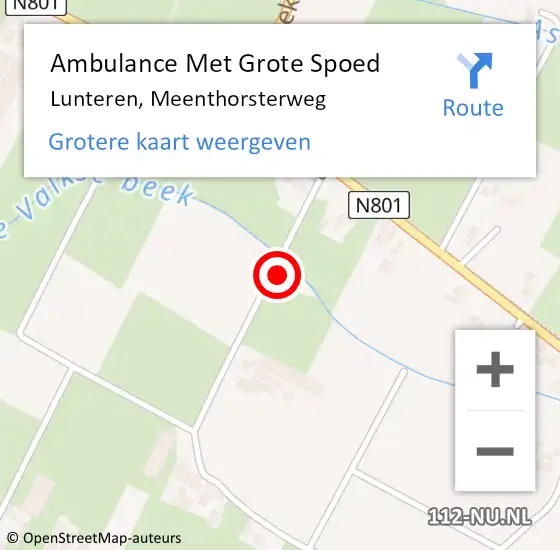 Locatie op kaart van de 112 melding: Ambulance Met Grote Spoed Naar Lunteren, Meenthorsterweg op 27 februari 2014 19:43