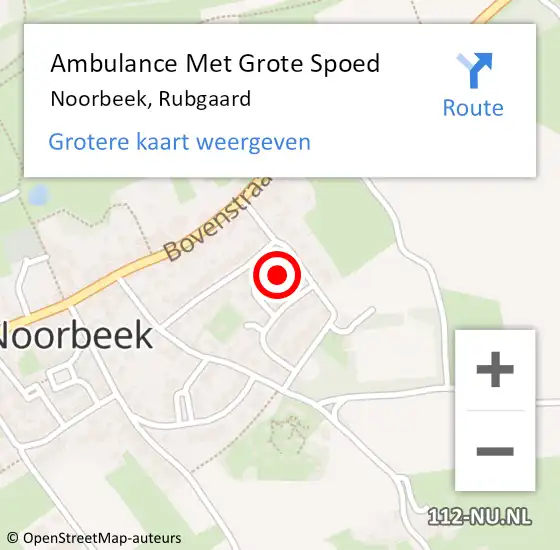 Locatie op kaart van de 112 melding: Ambulance Met Grote Spoed Naar Noorbeek, Rubgaard op 27 februari 2014 19:43