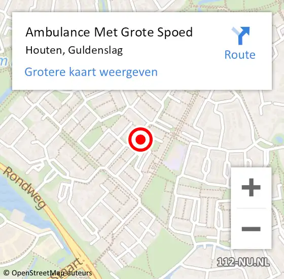 Locatie op kaart van de 112 melding: Ambulance Met Grote Spoed Naar Houten, Guldenslag op 15 juni 2018 21:46