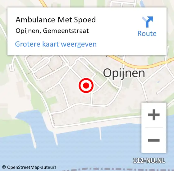 Locatie op kaart van de 112 melding: Ambulance Met Spoed Naar Opijnen, Gemeentstraat op 15 juni 2018 21:49