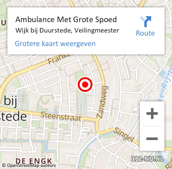 Locatie op kaart van de 112 melding: Ambulance Met Grote Spoed Naar Wijk bij Duurstede, Veilingmeester op 15 juni 2018 22:11