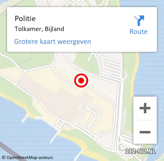 Locatie op kaart van de 112 melding: Politie Tolkamer, Bijland op 15 juni 2018 22:28