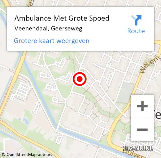 Locatie op kaart van de 112 melding: Ambulance Met Grote Spoed Naar Veenendaal, Geerseweg op 15 juni 2018 23:03