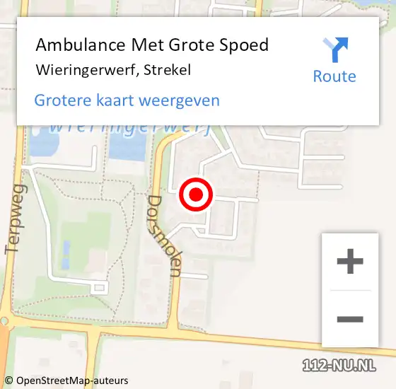 Locatie op kaart van de 112 melding: Ambulance Met Grote Spoed Naar Wieringerwerf, Strekel op 15 juni 2018 23:04