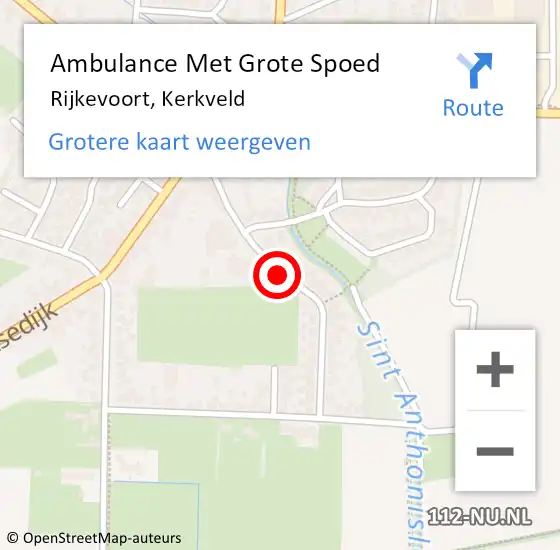 Locatie op kaart van de 112 melding: Ambulance Met Grote Spoed Naar Rijkevoort, Kerkveld op 16 juni 2018 00:49