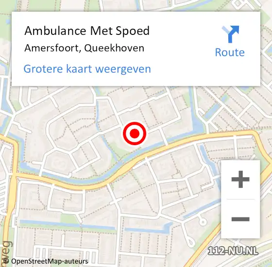 Locatie op kaart van de 112 melding: Ambulance Met Spoed Naar Amersfoort, Queekhoven op 16 juni 2018 01:32