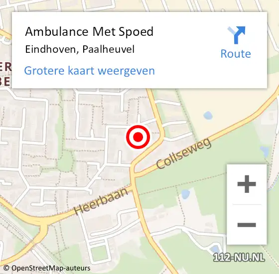 Locatie op kaart van de 112 melding: Ambulance Met Spoed Naar Eindhoven, Paalheuvel op 16 juni 2018 02:43