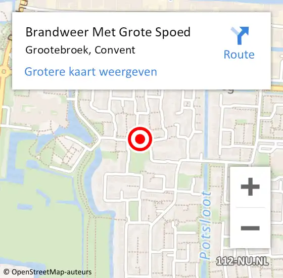 Locatie op kaart van de 112 melding: Brandweer Met Grote Spoed Naar Grootebroek, Convent op 16 juni 2018 02:50