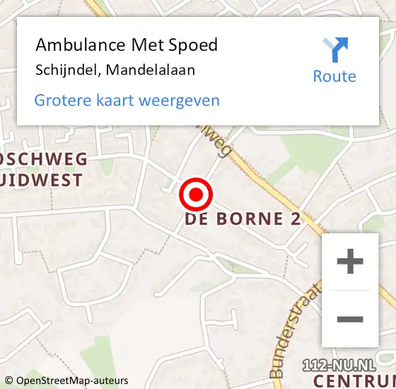 Locatie op kaart van de 112 melding: Ambulance Met Spoed Naar Schijndel, Mandelalaan op 16 juni 2018 03:25