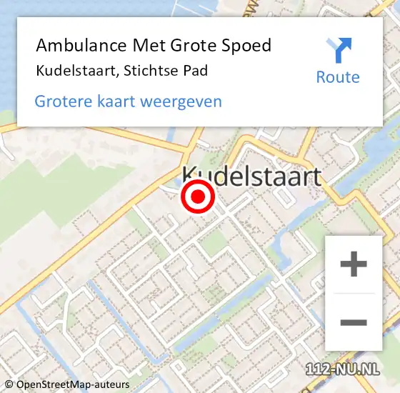 Locatie op kaart van de 112 melding: Ambulance Met Grote Spoed Naar Kudelstaart, Stichtse Pad op 16 juni 2018 03:54