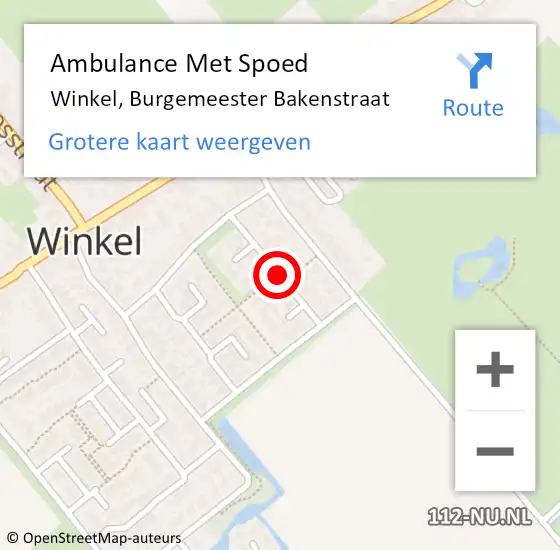 Locatie op kaart van de 112 melding: Ambulance Met Spoed Naar Winkel, Burgemeester Bakenstraat op 16 juni 2018 04:00