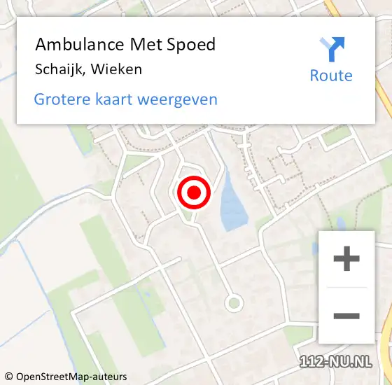 Locatie op kaart van de 112 melding: Ambulance Met Spoed Naar Schaijk, Wieken op 16 juni 2018 07:24