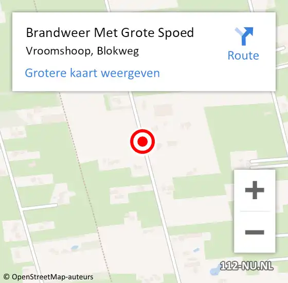 Locatie op kaart van de 112 melding: Brandweer Met Grote Spoed Naar Vroomshoop, Blokweg op 16 juni 2018 08:05