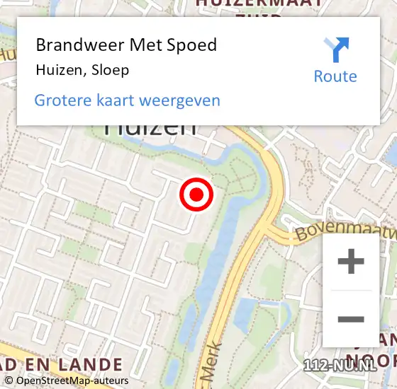 Locatie op kaart van de 112 melding: Brandweer Met Spoed Naar Huizen, Sloep op 16 juni 2018 09:33