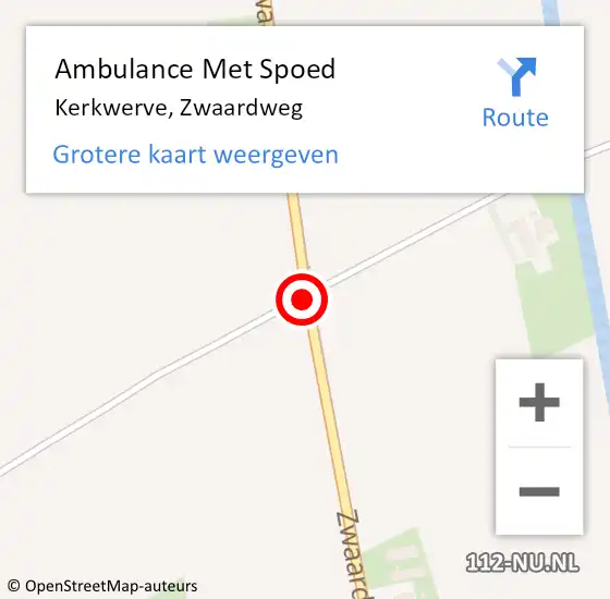 Locatie op kaart van de 112 melding: Ambulance Met Spoed Naar Kerkwerve, Zwaardweg op 16 juni 2018 11:20