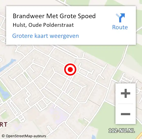 Locatie op kaart van de 112 melding: Brandweer Met Grote Spoed Naar Hulst, Oude Polderstraat op 16 juni 2018 13:15