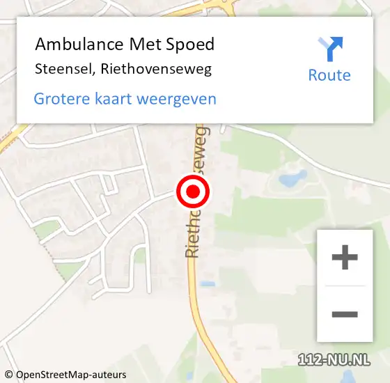 Locatie op kaart van de 112 melding: Ambulance Met Spoed Naar Steensel, Riethovenseweg op 16 juni 2018 13:49