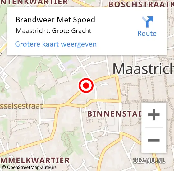 Locatie op kaart van de 112 melding: Brandweer Met Spoed Naar Maastricht, Grote Gracht op 16 juni 2018 14:07