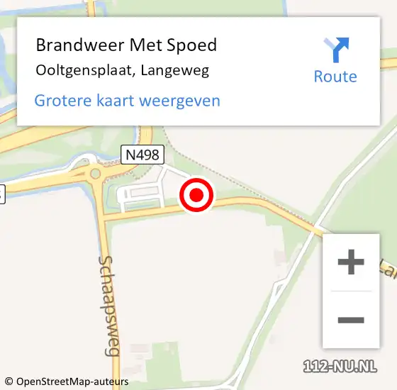 Locatie op kaart van de 112 melding: Brandweer Met Spoed Naar Ooltgensplaat, Langeweg op 16 juni 2018 14:23