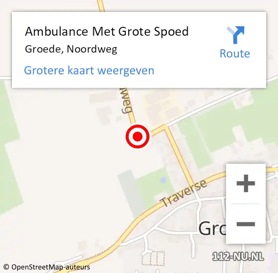 Locatie op kaart van de 112 melding: Ambulance Met Grote Spoed Naar Groede, Noordweg op 16 juni 2018 14:48