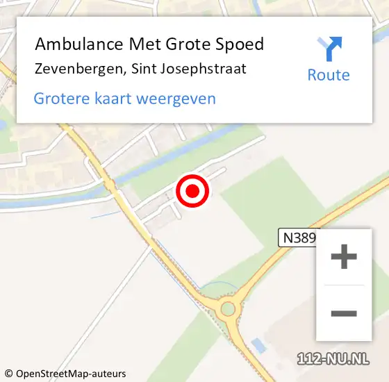 Locatie op kaart van de 112 melding: Ambulance Met Grote Spoed Naar Zevenbergen, Sint Josephplein op 16 juni 2018 15:14