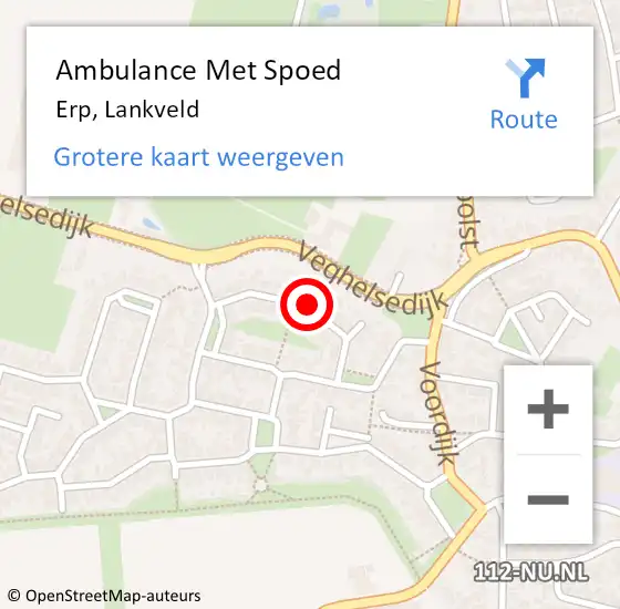 Locatie op kaart van de 112 melding: Ambulance Met Spoed Naar Erp, Lankveld op 16 juni 2018 16:21