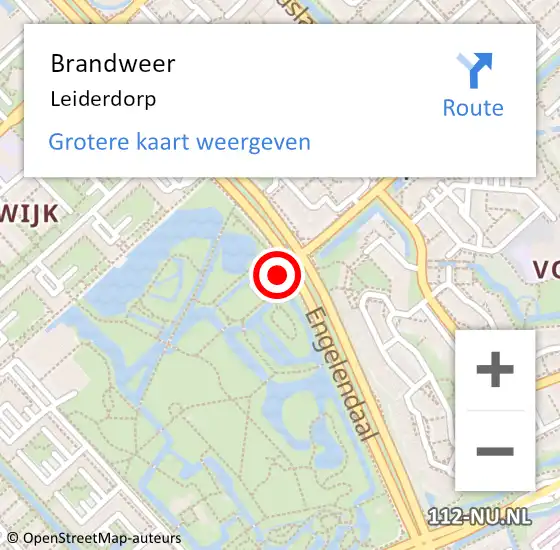 Locatie op kaart van de 112 melding: Brandweer Leiderdorp op 16 juni 2018 17:54