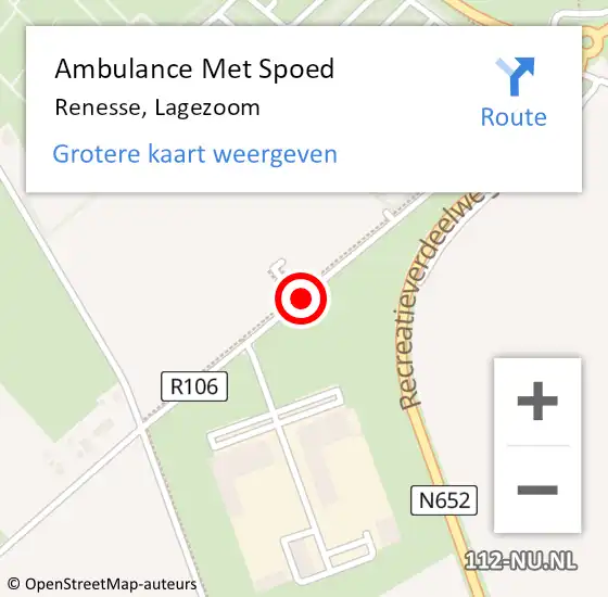 Locatie op kaart van de 112 melding: Ambulance Met Spoed Naar Renesse, Lagezoom op 16 juni 2018 17:55