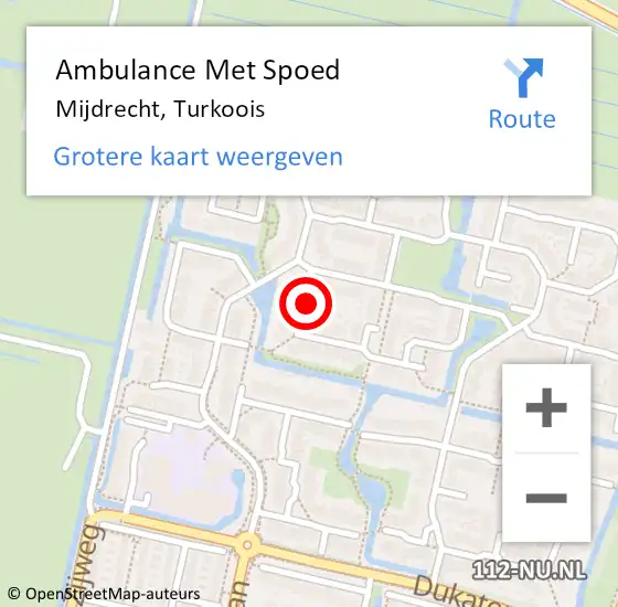 Locatie op kaart van de 112 melding: Ambulance Met Spoed Naar Mijdrecht, Turkoois op 16 juni 2018 19:45