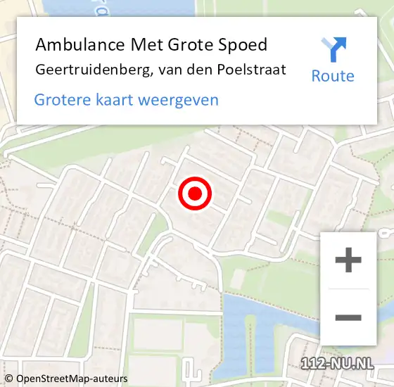 Locatie op kaart van de 112 melding: Ambulance Met Grote Spoed Naar Geertruidenberg, van den Poelstraat op 16 juni 2018 20:08