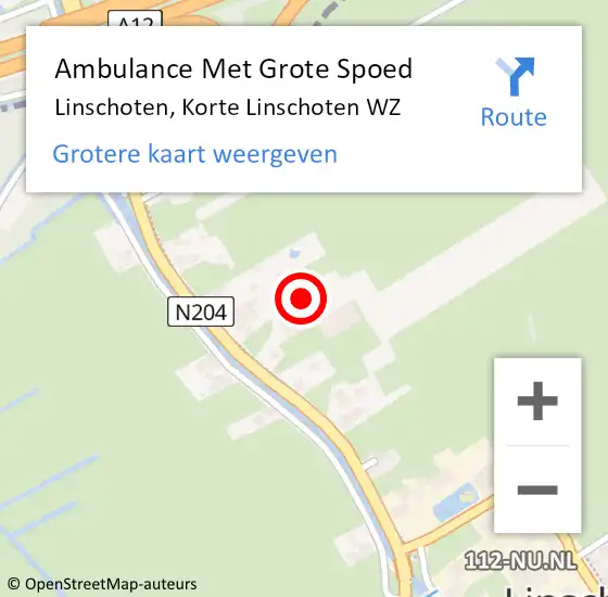 Locatie op kaart van de 112 melding: Ambulance Met Grote Spoed Naar Linschoten, Korte Linschoten WZ op 16 juni 2018 20:33