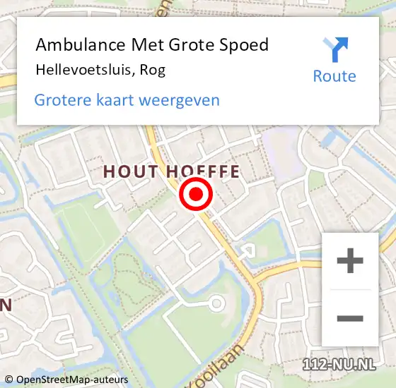 Locatie op kaart van de 112 melding: Ambulance Met Grote Spoed Naar Hellevoetsluis, Rog op 16 juni 2018 20:47