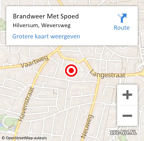 Locatie op kaart van de 112 melding: Brandweer Met Spoed Naar Hilversum, Weversweg op 16 juni 2018 20:53