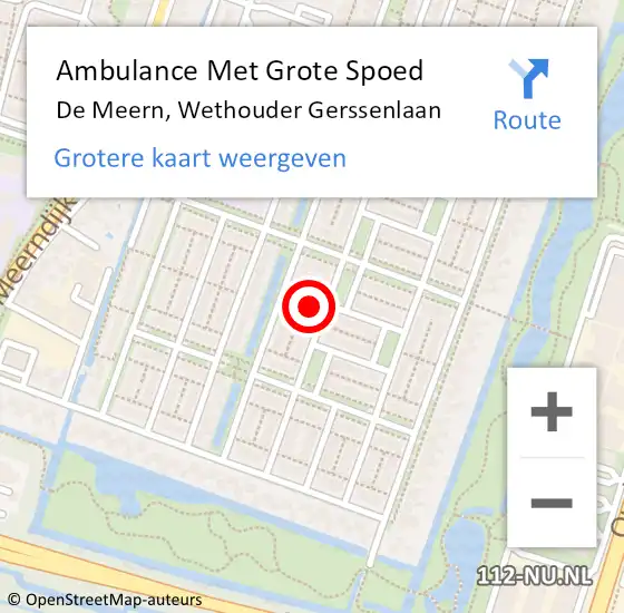 Locatie op kaart van de 112 melding: Ambulance Met Grote Spoed Naar De Meern, Wethouder Gerssenlaan op 16 juni 2018 21:08