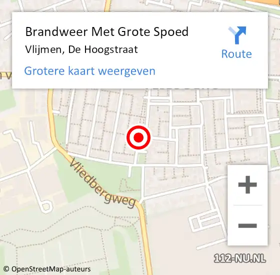 Locatie op kaart van de 112 melding: Brandweer Met Grote Spoed Naar Vlijmen, De Hoogstraat op 16 juni 2018 21:23