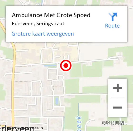 Locatie op kaart van de 112 melding: Ambulance Met Grote Spoed Naar Ederveen, Seringstraat op 27 februari 2014 22:20