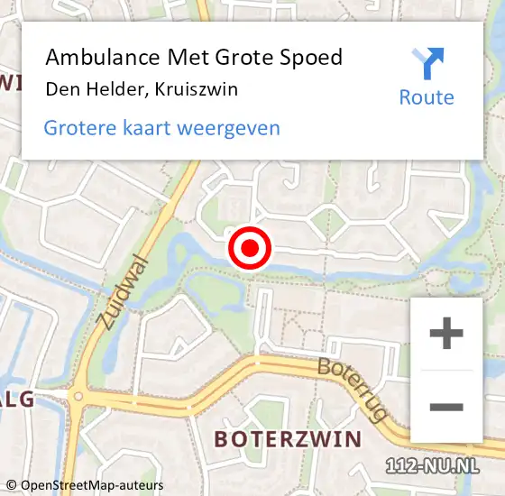 Locatie op kaart van de 112 melding: Ambulance Met Grote Spoed Naar Den Helder, Kruiszwin op 16 juni 2018 23:20